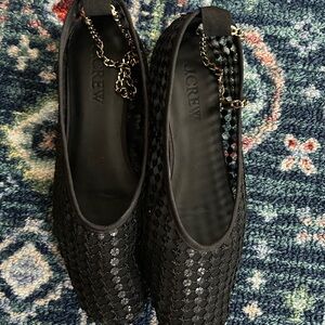 J. Crew Black Textured Flats